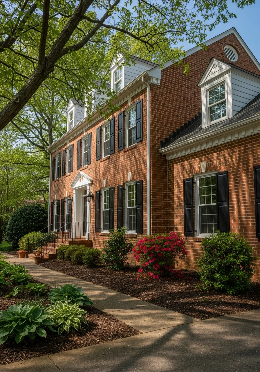 Detailed view of a Mechanicsville home's exterior with classic architectural details.